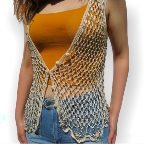 Crocheted Beaded Vest - Picture 4 of 4